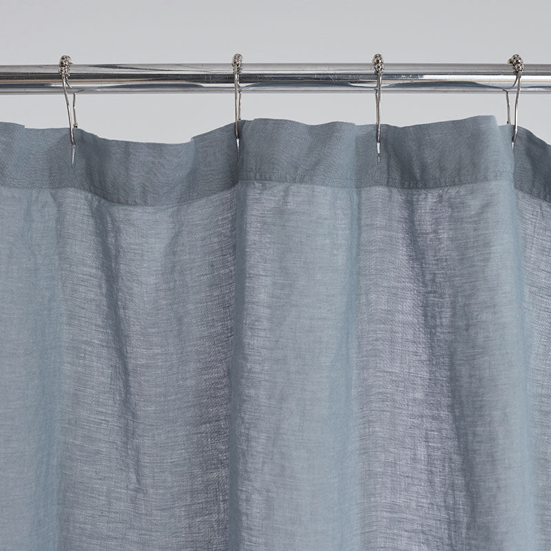 Premium Breathable Washed Linen Solid Shower Curtain