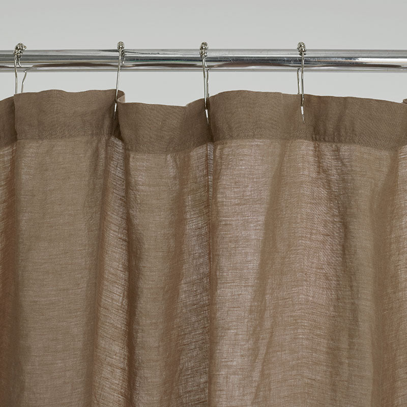 Premium Breathable Washed Linen Solid Shower Curtain