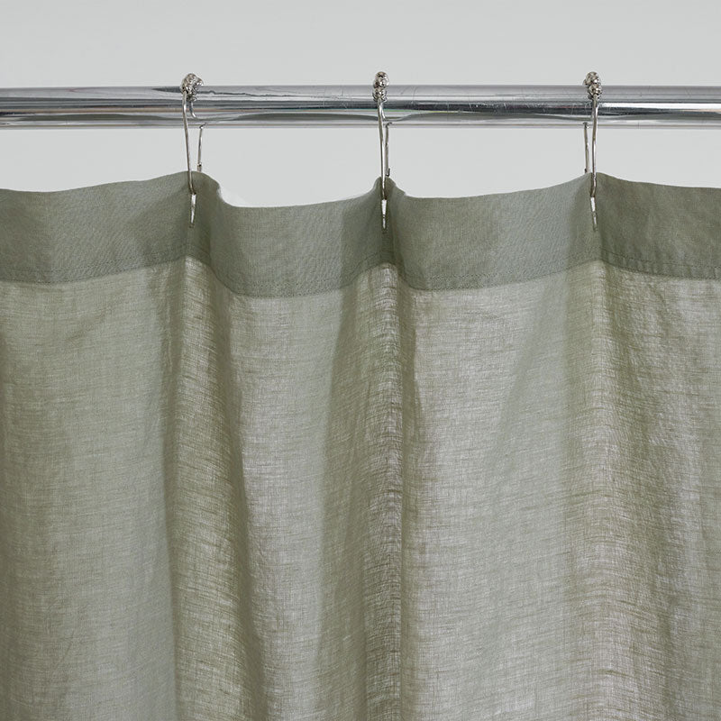 Premium Breathable Washed Linen Solid Shower Curtain
