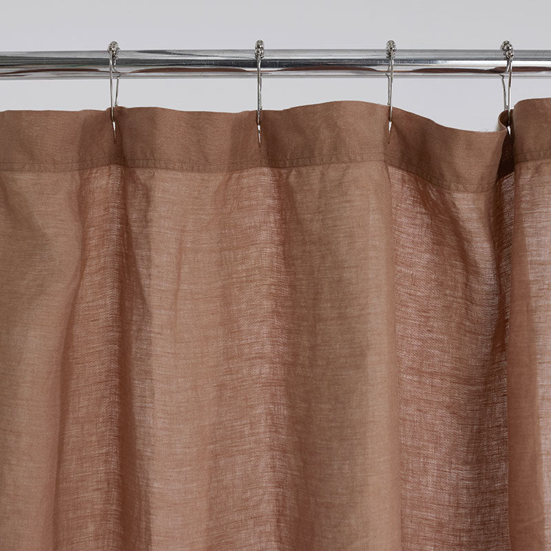 Premium Breathable Washed Linen Solid Shower Curtain