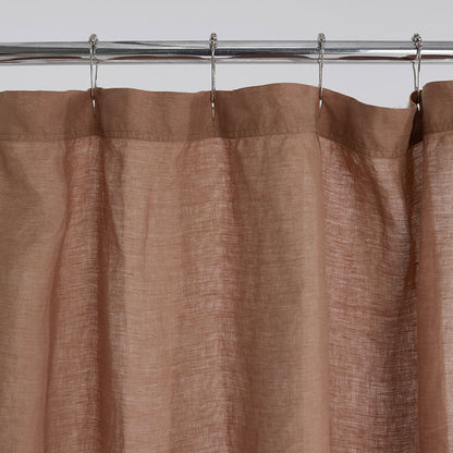 Premium Breathable Washed Linen Solid Shower Curtain