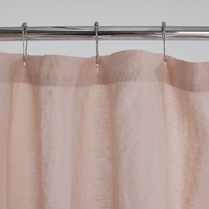 Premium Breathable Washed Linen Solid Shower Curtain