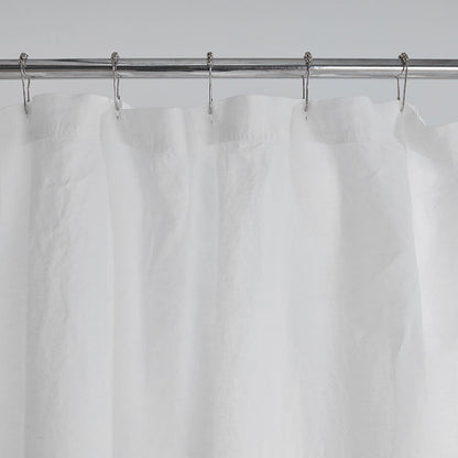 Premium Breathable Washed Linen Solid Shower Curtain