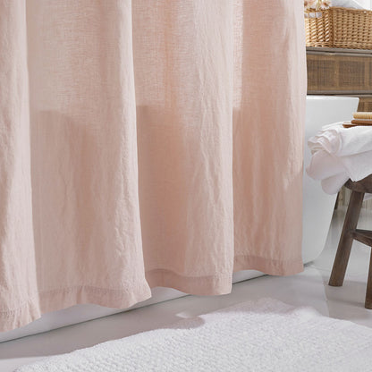 Premium Breathable Washed Linen Solid Shower Curtain