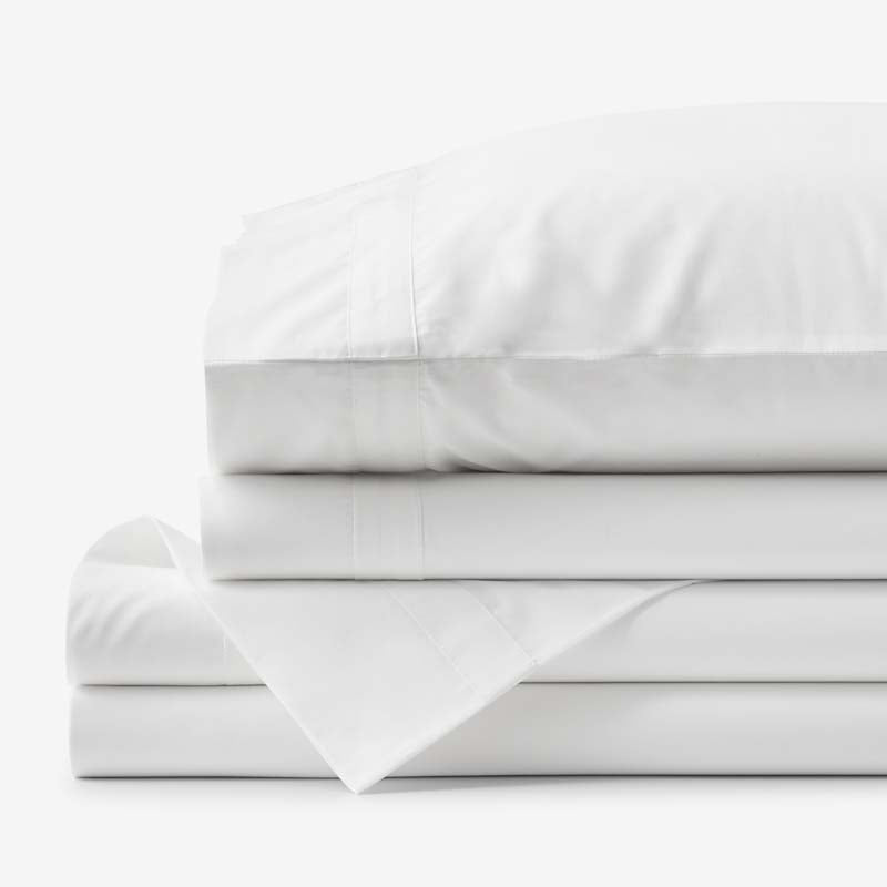 Contrast Border Premium Cool Supima® Cotton Percale Bed Sheet Set