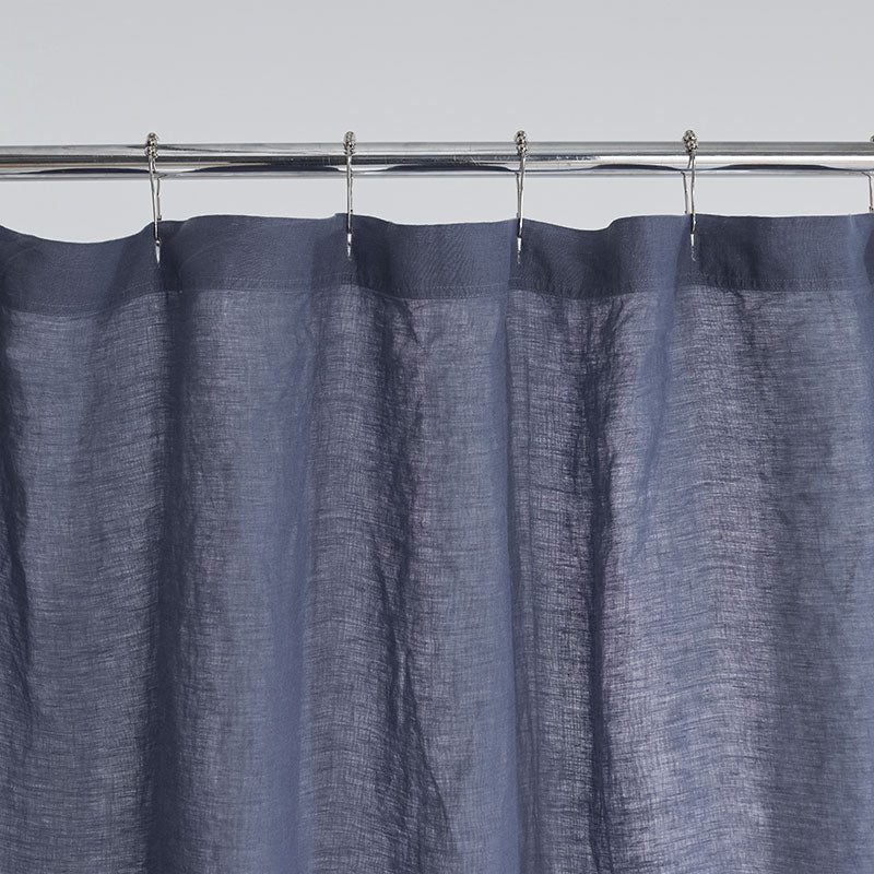 Premium Breathable Washed Linen Solid Shower Curtain