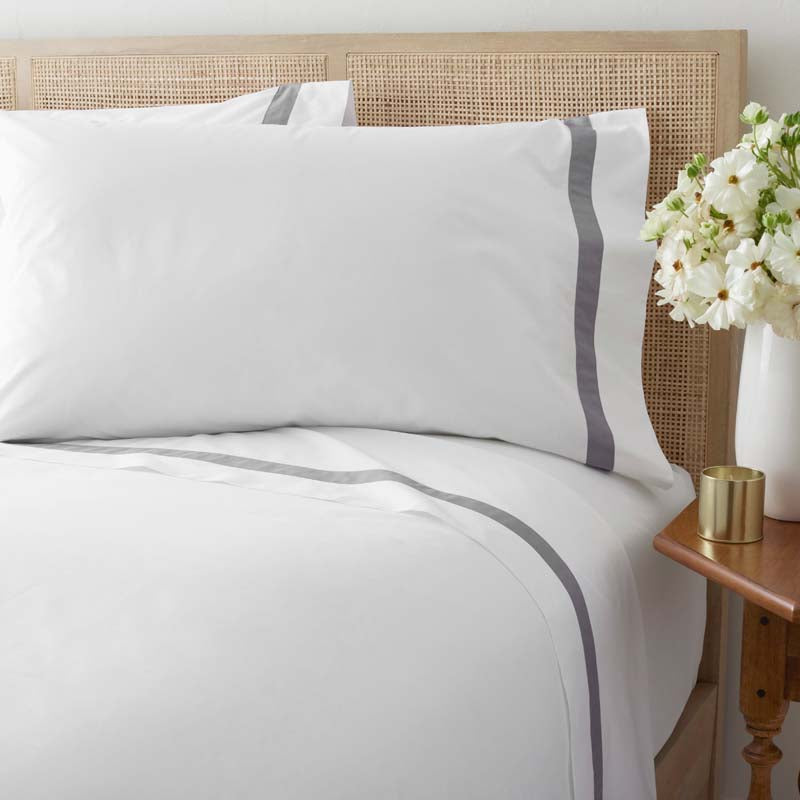 Contrast Border Premium Cool Supima® Cotton Percale Pillowcase Set