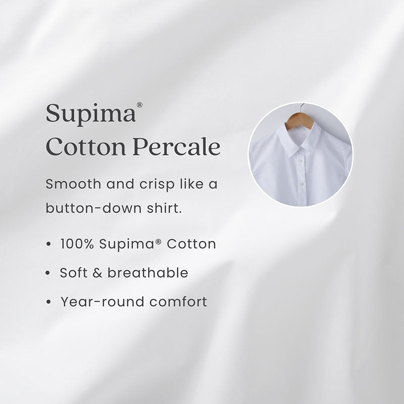 Premium Cool Supima® Cotton Percale Bed Sheet Set