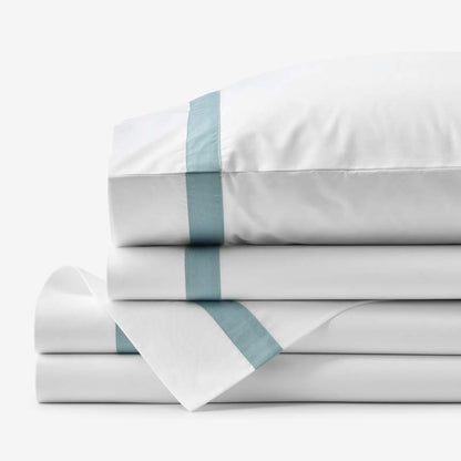 Contrast Border Premium Cool Supima® Cotton Percale Bed Sheet Set