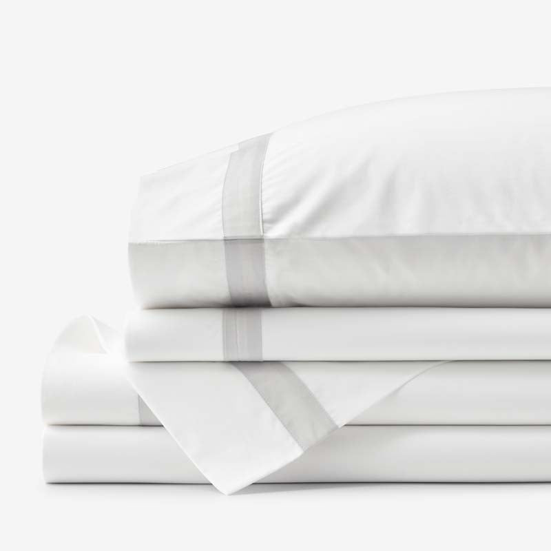 Contrast Border Premium Cool Supima® Cotton Percale Bed Sheet Set