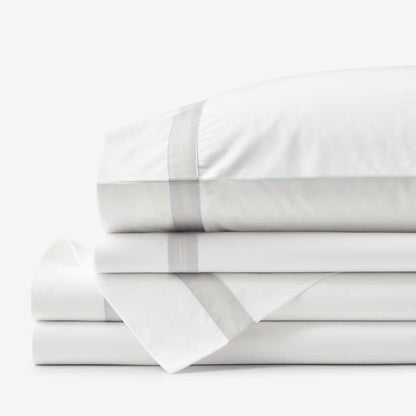 Contrast Border Premium Cool Supima® Cotton Percale Bed Sheet Set