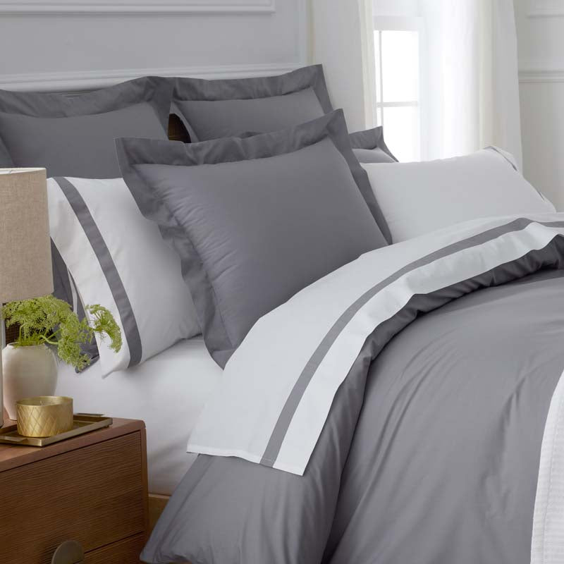 Contrast Border Premium Cool Supima® Cotton Percale Bed Sheet Set