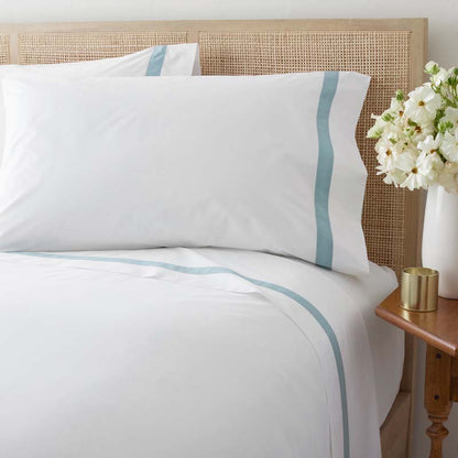 Contrast Border Premium Cool Supima® Cotton Percale Bed Sheet Set