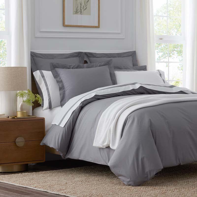 Contrast Border Premium Cool Supima® Cotton Percale Bed Sheet Set