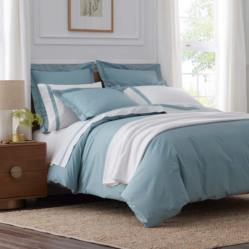 Contrast Border Premium Cool Supima® Cotton Percale Bed Sheet Set
