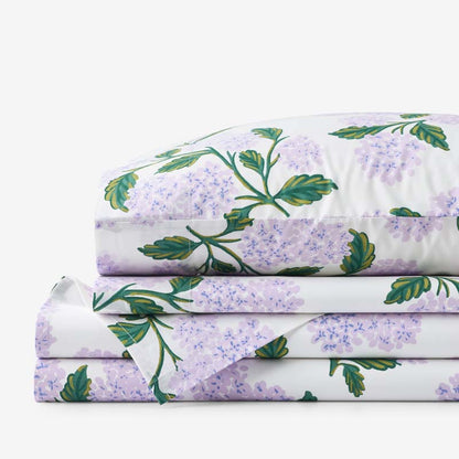 Hydrangea Classic Cool Cotton Percale Bed Sheet Set