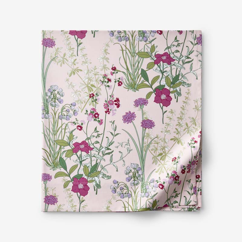 Bloom Meadow Classic Smooth Sateen Flat Bed Sheet