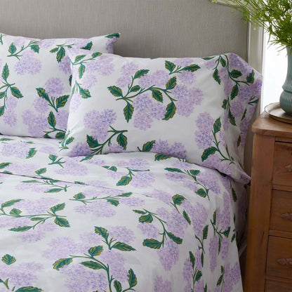 Hydrangea Classic Cool Cotton Percale Bed Sheet Set