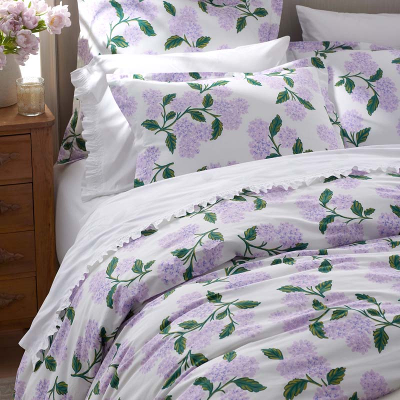 Hydrangea Classic Cool Cotton Percale Duvet Cover