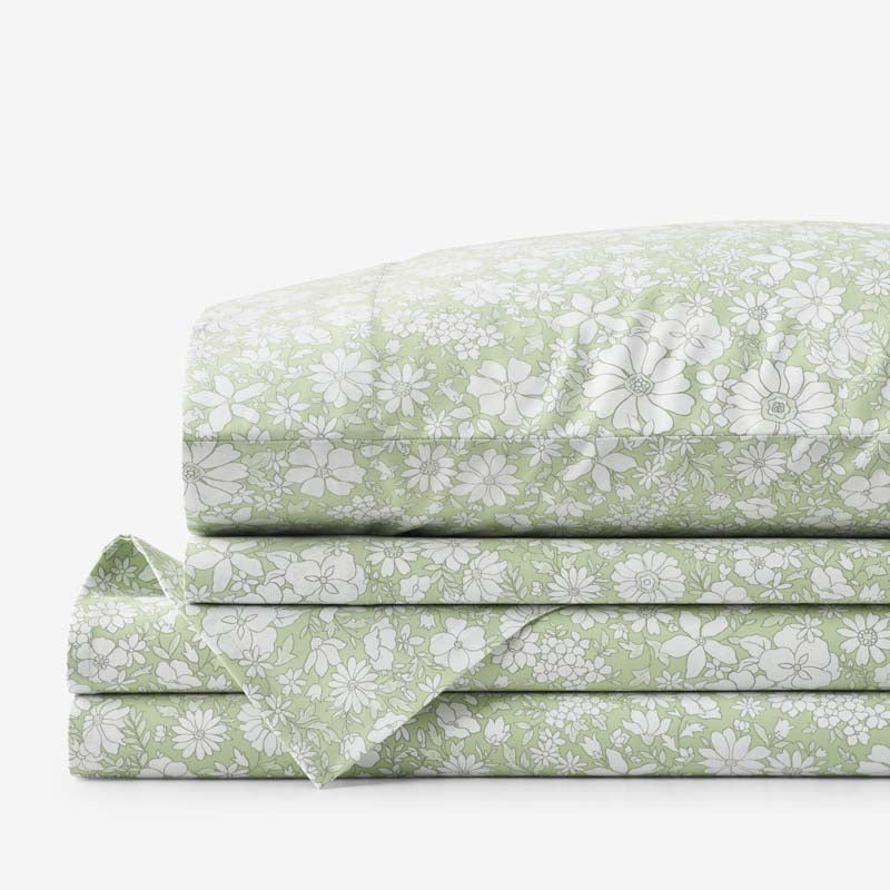 Misty Meadow Floral Classic Smooth Sateen Bed Sheet Set