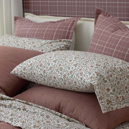 Garden Patch Floral Garment Washed Cotton Percale Pillowcase Set