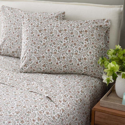 Garden Patch Floral Garment Washed Cotton Percale Pillowcase Set