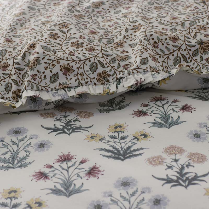 Garden Patch Reversible Garment Washed Cotton Percale Sham
