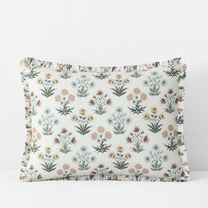 Garden Patch Reversible Garment Washed Cotton Percale Sham