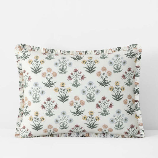 Garden Patch Reversible Garment Washed Cotton Percale Sham