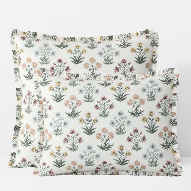 Garden Patch Reversible Garment Washed Cotton Percale Sham
