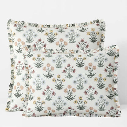 Garden Patch Reversible Garment Washed Cotton Percale Sham