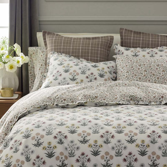 Garden Patch Reversible Garment Washed Cotton Percale Duvet Cover Set