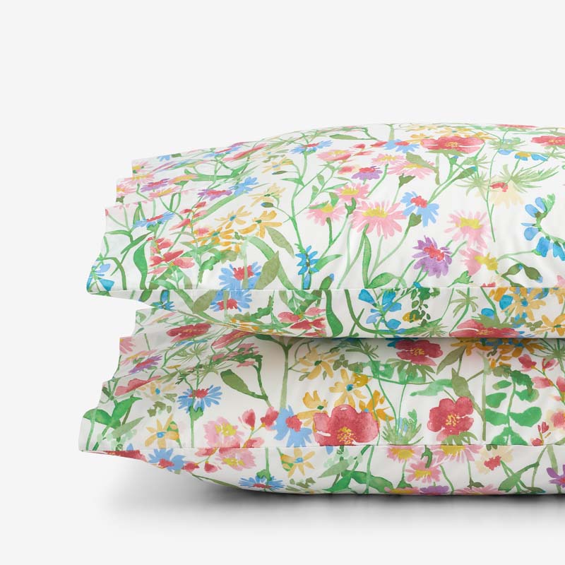 Garden Symphony Classic Cool Cotton Percale Pillowcase Set