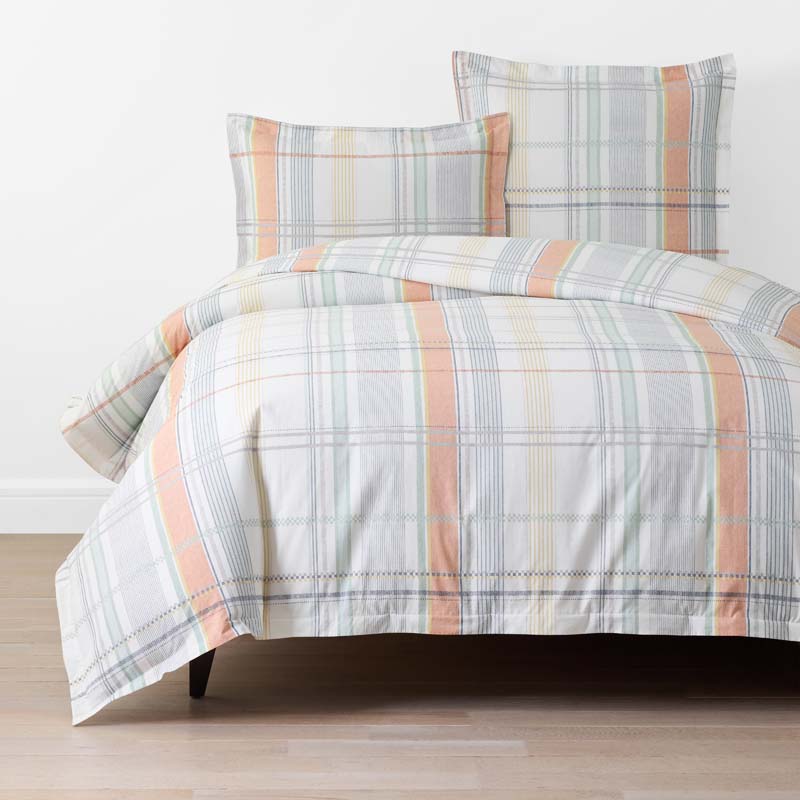 Alder Plaid Classic Cool Cotton Percale Duvet Cover