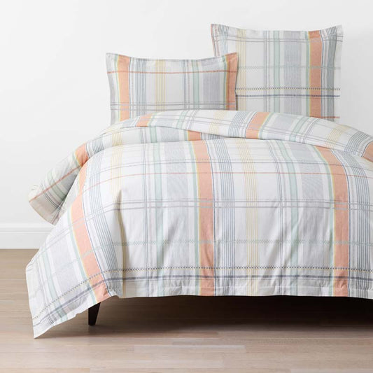 Alder Plaid Classic Cool Cotton Percale Duvet Cover