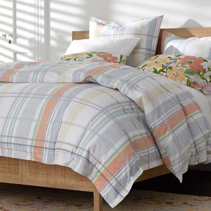 Alder Plaid Classic Cool Cotton Percale Duvet Cover