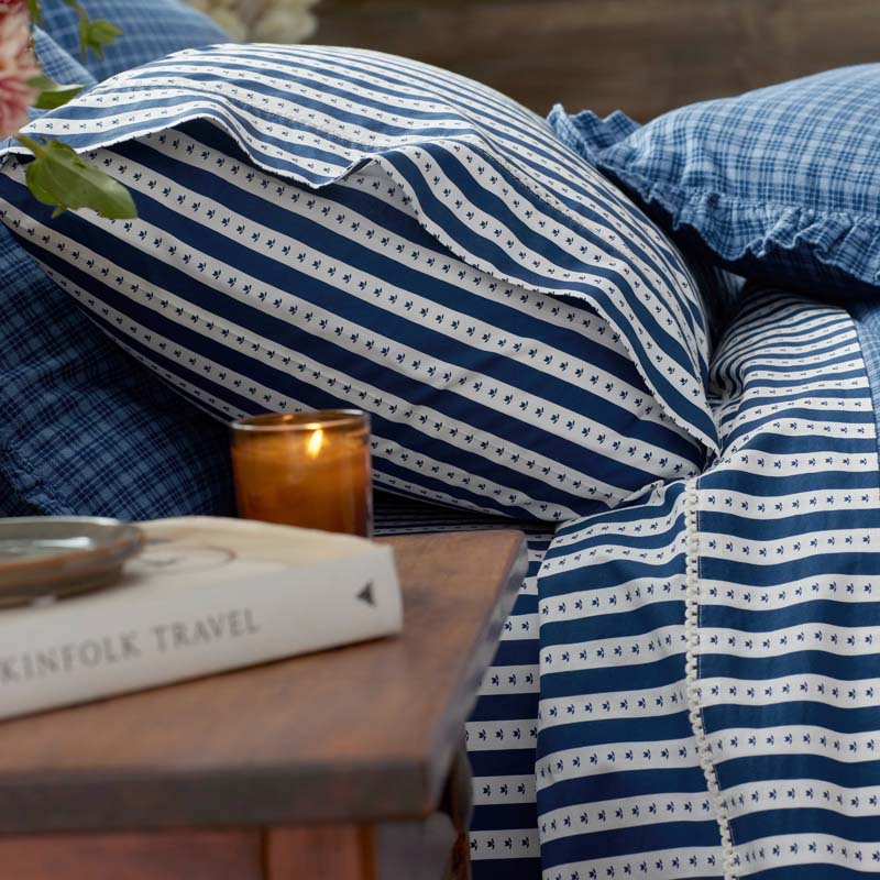Mini-Prints Garment Washed Cotton Percale Bed Sheet Set