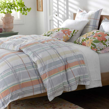 Alder Plaid Classic Cool Cotton Percale Duvet Cover