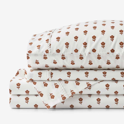 Mini-Prints Garment Washed Cotton Percale Bed Sheet Set