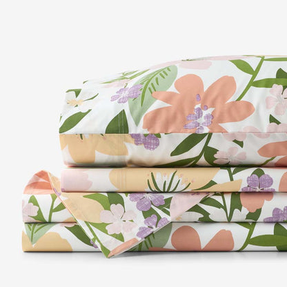 Whimsy Garden Classic Cool Cotton Percale Bed Sheet Set