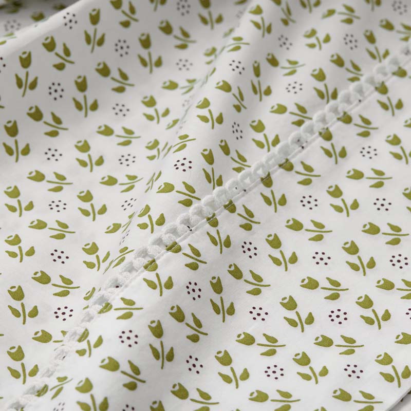 Mini-Prints Garment Washed Cotton Percale Bed Sheet Set
