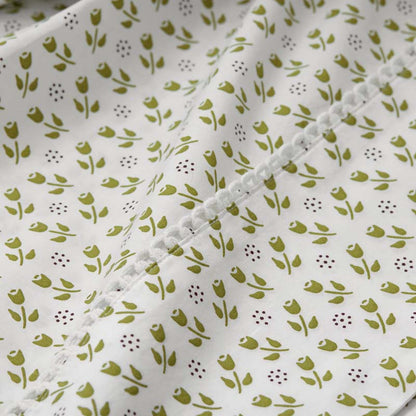 Mini-Prints Garment Washed Cotton Percale Bed Sheet Set