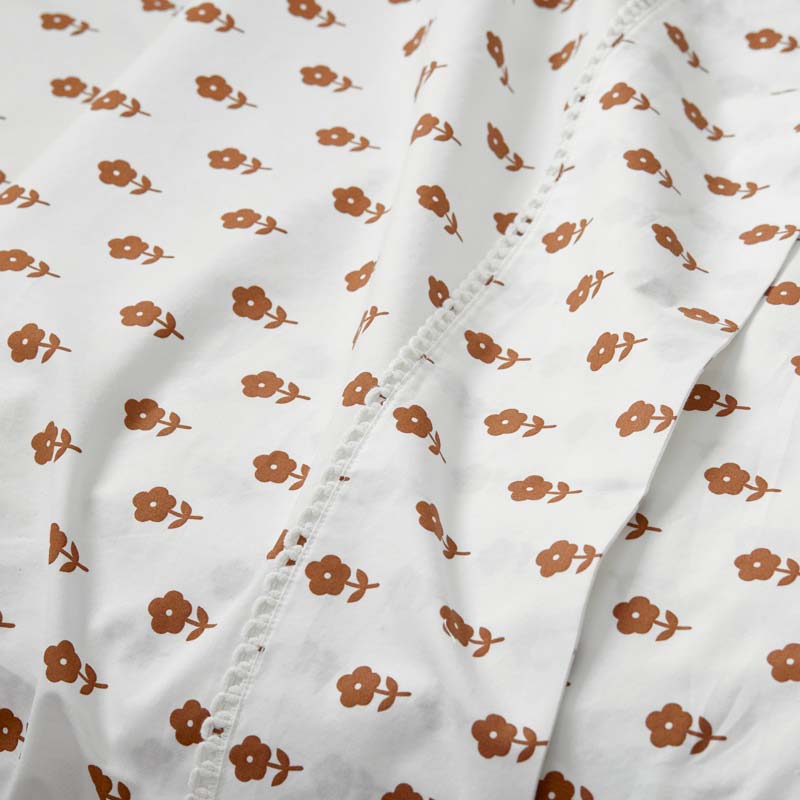 Mini-Prints Garment Washed Cotton Percale Bed Sheet Set