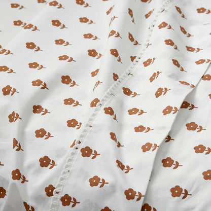 Mini-Prints Garment Washed Cotton Percale Bed Sheet Set