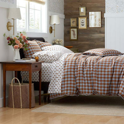 Mini-Prints Garment Washed Cotton Percale Bed Sheet Set