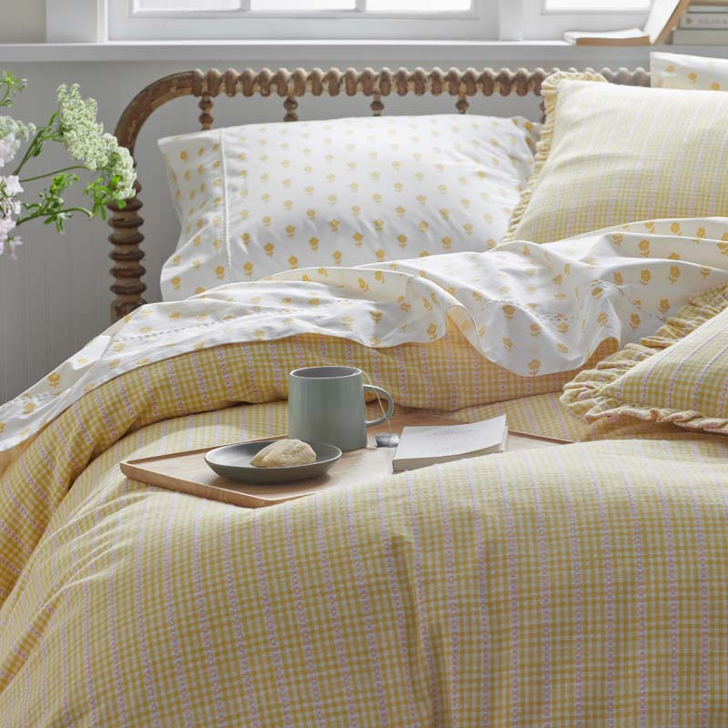 Mini-Prints Garment Washed Cotton Percale Bed Sheet Set