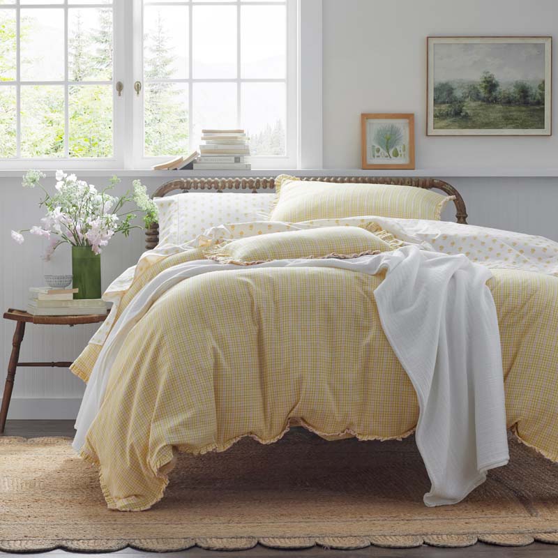 Mini-Prints Garment Washed Cotton Percale Bed Sheet Set