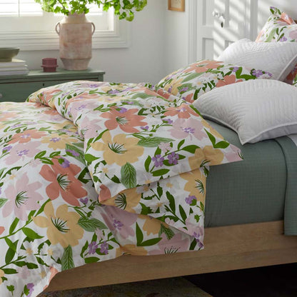 Whimsy Garden Classic Cool Cotton Percale Fitted Bed Sheet