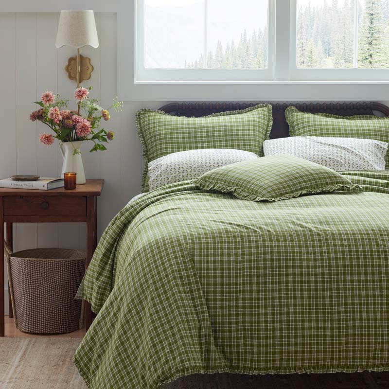Classic Plaids Yarn-Dyed Cotton Decorative Square Pillow Cover