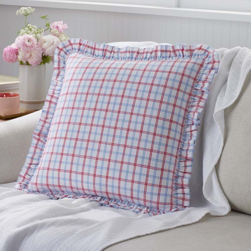 Classic Plaids Yarn-Dyed Cotton Decorative Square Pillow Cover
